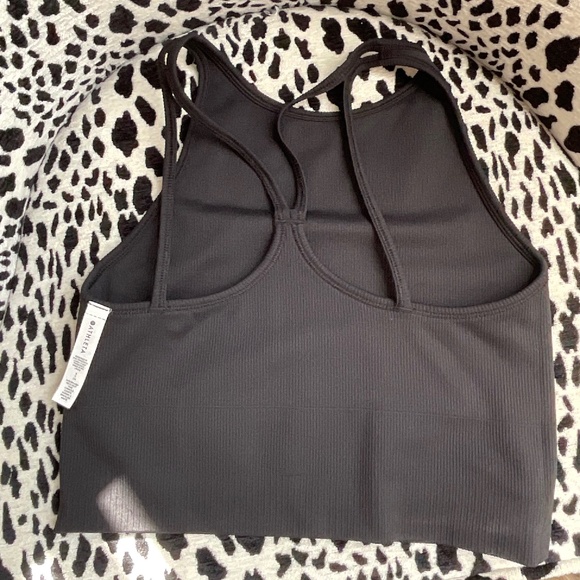 Aurora Black High Neck Ribbed Crop Tank Seamless Size Small - Picture 6 of 6